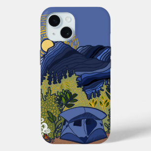 Coque Pour iPhone 15 Camping dans les montagnes  Coque de iPhone Case-M