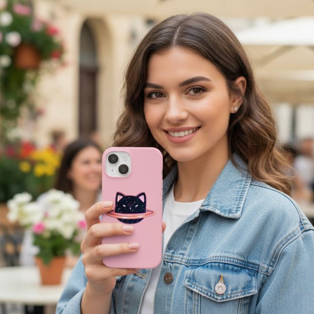 Coque Pour iPhone 15 Coque de chat Planet-coque iphone Mate (Créateur téléchargé)