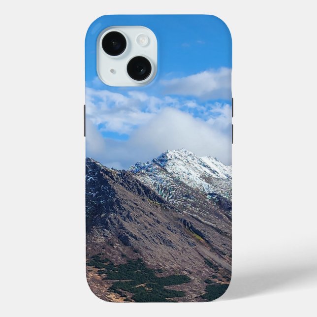 Coque Pour iPhone 15 Coque iphone alpin bleu majestueux (Verso)