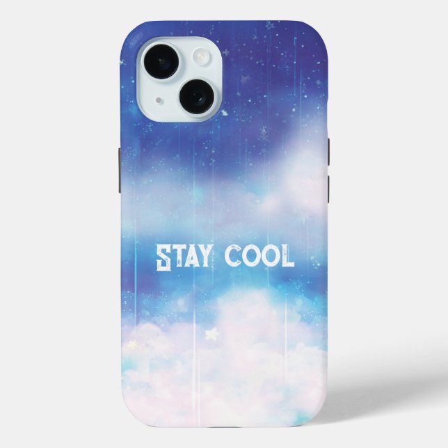 Coque Pour iPhone 15 Coque iphone bleu céleste Nebula (Verso)