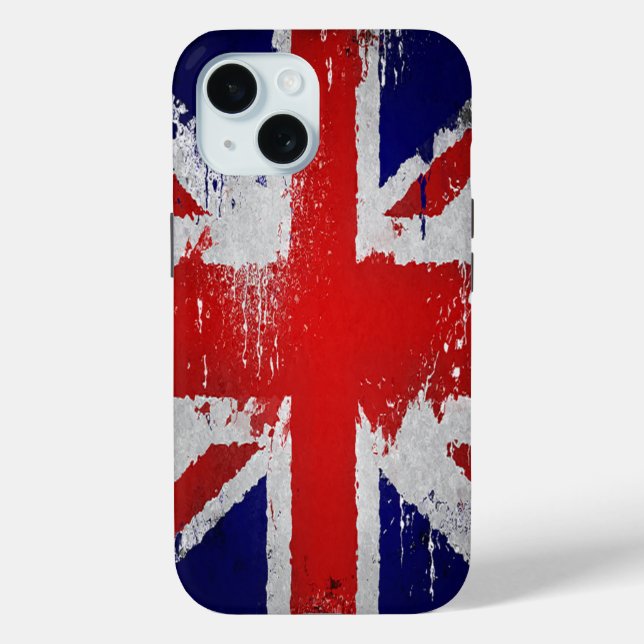 Coque Pour iPhone 15 Coque iphone de conception du drapeau britannique, (Verso)