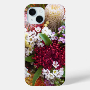 Coque Pour iPhone 15 Coque iphone floral indigène de bouquet de fleur