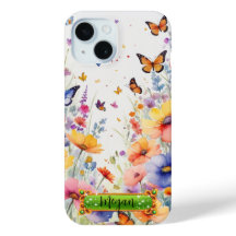 Coque iPhone / iPad Champ de fleurs Papillons oran