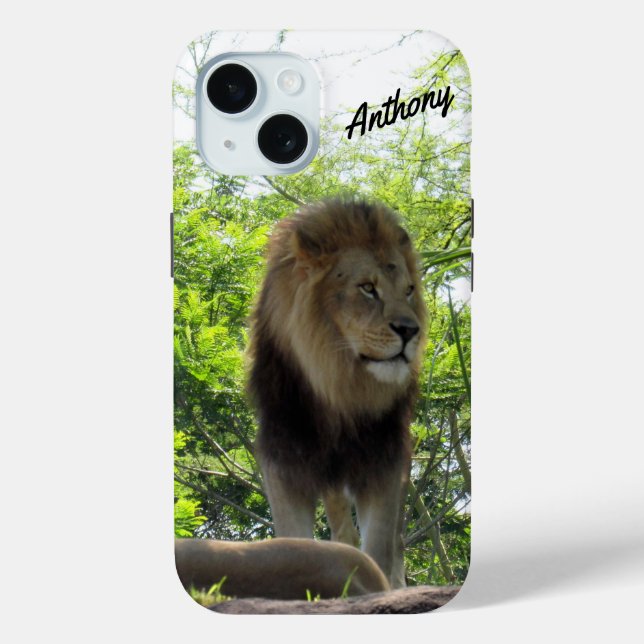 Coque Pour iPhone 15 Coque iphone Lion Majestic (Verso)