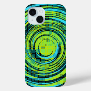 Coque Pour iPhone 15 Coque iphone Mosaic Bleu Vert