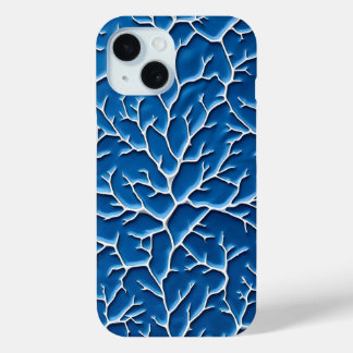 Coque Pour iPhone 15 Coque iPhone texture Branche Turquoise Design Mode