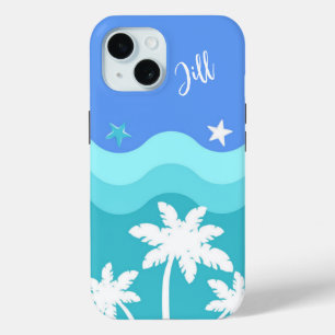 Coque Pour iPhone 15 Coque iphone Tropical Ocean Breeze et Palm Trees