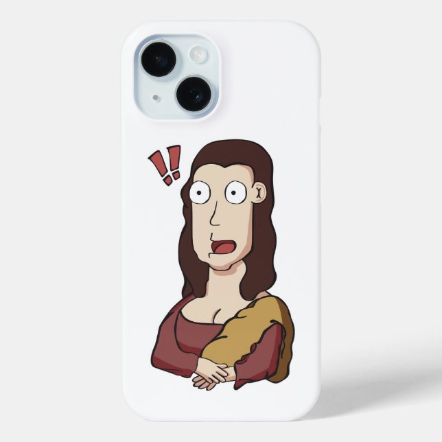 Coque Pour iPhone 15 Coque Mona Lisa 15 choqué (Verso)