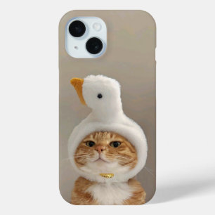 Coque Pour iPhone 15 Cute Chat en Canard Casquette iPhone 15 Coque