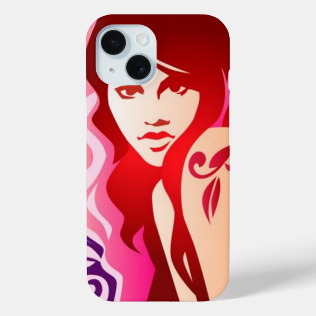 Coque Pour iPhone 15 Fille tatouée - iPhone 15 Coque (Verso)