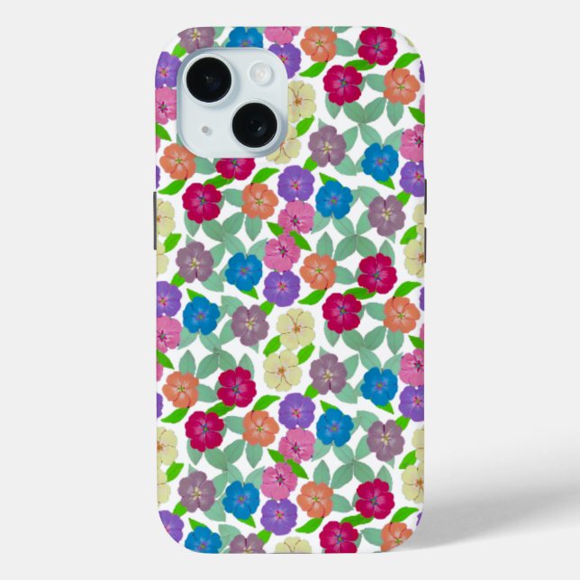 Coque Pour iPhone 15 Fleurs de géranium IPhone 15 Coque robuste (Verso)
