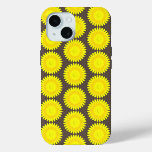 Coque Pour iPhone 15 impression gris et jaune, coque iphone Coque-mat