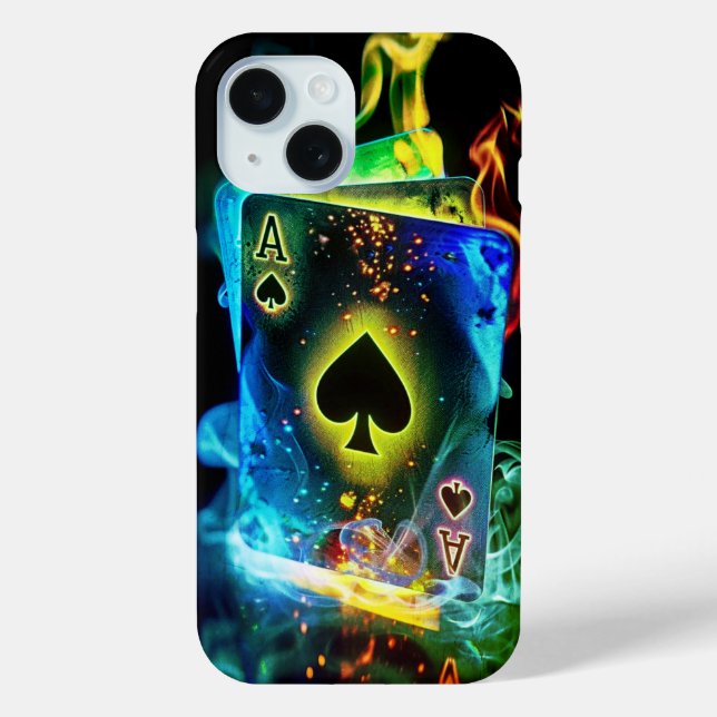 Coque Pour iPhone 15 iPhone 15 Carte de jeu Ace of Spades Coque (Verso)