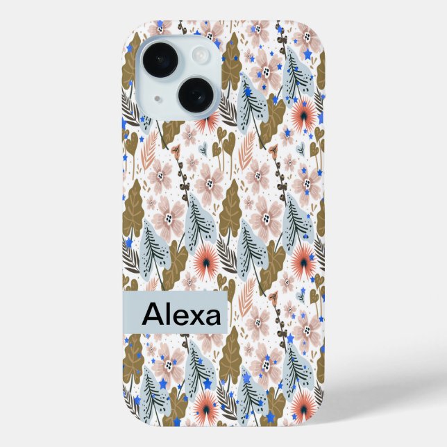 Coque Pour iPhone 15 iPhone / coque ipad avec design floral tropical (Verso)