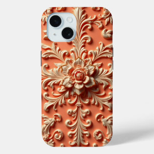Coque Pour iPhone 15 iPhone en fleurs sculptées / coque ipad