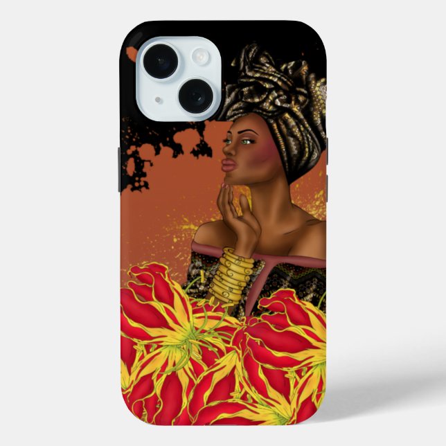 Coque Pour iPhone 15 Iphone femme africaine / coque ipad (Verso)
