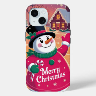Coque Pour iPhone 15 Joyeux Noël Snowman iPhone / coque ipad