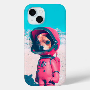 Coque Pour iPhone 15 Le petit astronaute chien 3D Art iPhone / coque ip