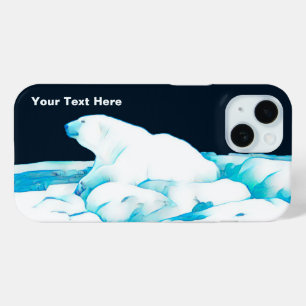 Coque Pour iPhone 15 Ours Polaire Sur Coque De Glace-Mate coque iphone