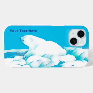Coque Pour iPhone 15 Ours Polaire Sur Coque De Glace-Mate coque iphone