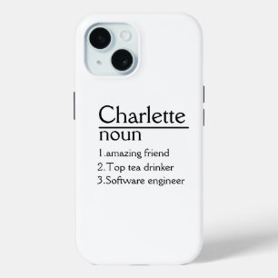 Coque Pour iPhone 15 Personnalisé Nom définition iPhone 15 Coque