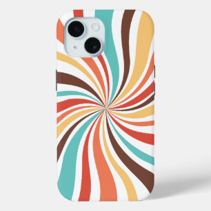 Coque Pour iPhone 15 Retro Swirl Art Abstrait iPhone / coque ipad
