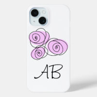 Rose Bouquet Lilac Monogramme coque iphone