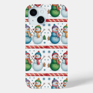 Coque Pour iPhone 15 Snowman Snowflake Noël iPhone / coque ipad