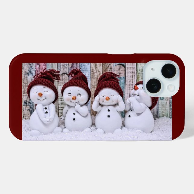 Coque Pour iPhone 15 Snowmen Apple iPhone 15 coque (Verso (horizontal))
