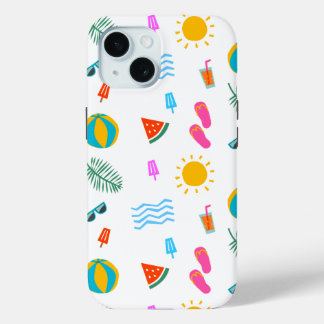 Coque Pour iPhone 15 Summer Beach Motif IPhone 15 Coque