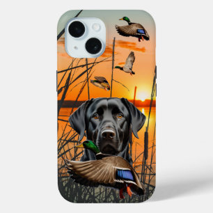 Coque Pour iPhone 15 Vol Mallard et Labrador iPhone Tough Coque