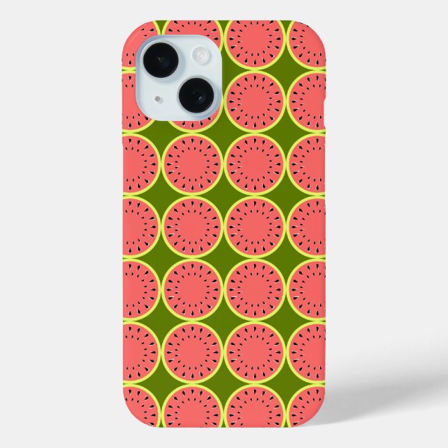 Coque Pour iPhone 15 Watermelon rose Multi coque iphone (Verso)