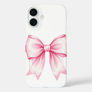 Coque Pour iPhone 16 Aquarelle rose Bow iPhone 16 Coque