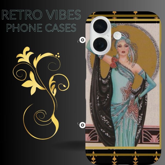 Coque Pour iPhone 16 Art Déco Mode Lady iPhone / coque ipad (Créateur téléchargé)