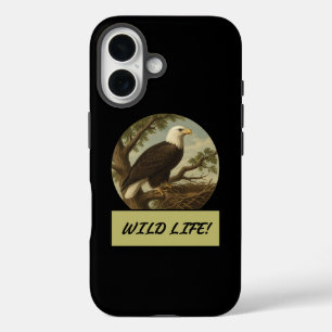 Coque Pour iPhone 16 Bald Eagle Coque noir Mate coque iphone