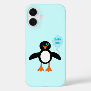 Coque Pour iPhone 16 Bébé bleu mignon garçon coque iphone de pingouin