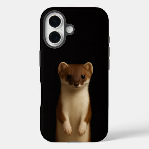 Coque Pour iPhone 16 Belette élégante coque iPhone 16 Mate Black 4 Luxe
