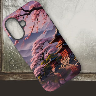 Coque Pour iPhone 16 Cerisiers en fleurs et Pagode iPhone 16 Coque