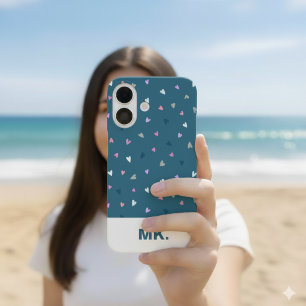 Coque Pour iPhone 16 Coeurs coque iphone Monogramme moderne