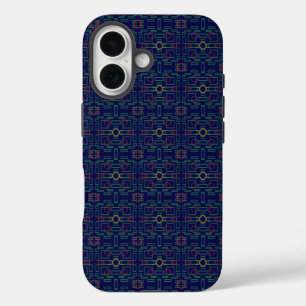 Coque Pour iPhone 16 Cool bleu géométrique Carré iPhone / coque ipad