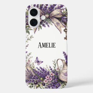 Coque Pour iPhone 16 coque Iphone 16 personnalisée couronne de lavande