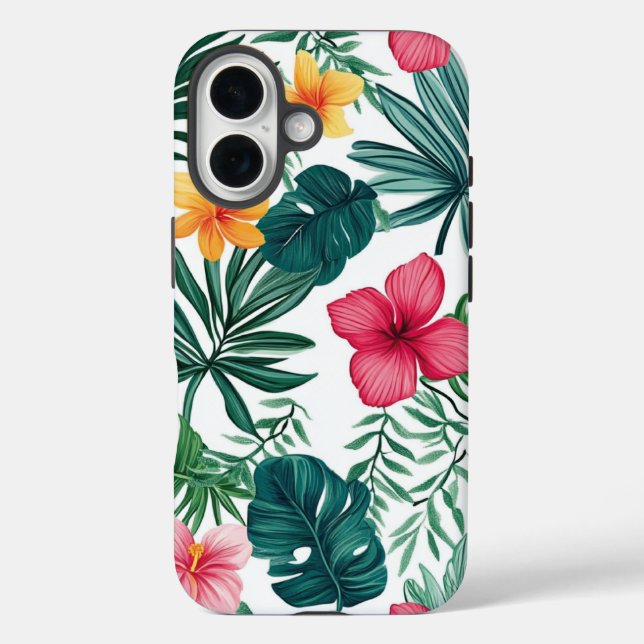 Coque Pour iPhone 16 Coque iphone au design tropical (Verso)