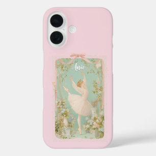 Coque Pour iPhone 16 Coque iphone de ballet Coquette - Nom Personnalisé