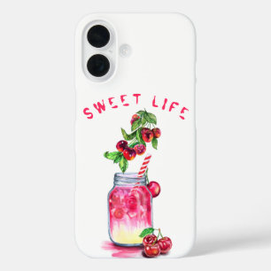 Coque Pour iPhone 16 Coque iphone de boisson aux cerises fraîches - Tex