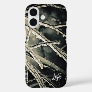 Coque Pour iPhone 16 Coque iphone de branches personnalisées en noir et