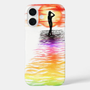 Coque Pour iPhone 16 Coque iphone de la dame du coucher du soleil