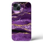 Coque iphone de Parties scintillant Purple Gold av