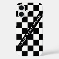 Coque iphone d'échecs noir blanc avec texte person
