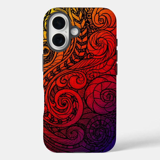 Coque Pour iPhone 16 Coque iphone Doodle Gras (Verso)