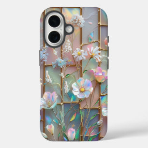 Coque Pour iPhone 16 coque iphone en verre fleur sauvage